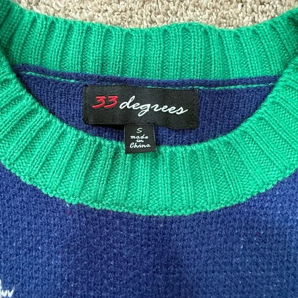 Women’s 33 Degrees Blue Skier Ugly Sweater - Picture 3 of 6